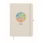 Libreta de tapa rígida de piel sintética reciclada A5 hojas a rayas color blanco vista principal segunda vista
