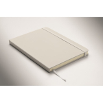 Libreta de tapa rígida de piel sintética reciclada A5 hojas a rayas color blanco vista fotografía tercera vista