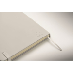 Libreta de tapa rígida de piel sintética reciclada A5 hojas a rayas color blanco vista fotografía cuarta vista