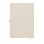 Libreta de tapa rígida de piel sintética reciclada A5 hojas a rayas color blanco quinta vista