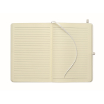 Libreta de tapa rígida de piel sintética reciclada A5 hojas a rayas color blanco sexta vista