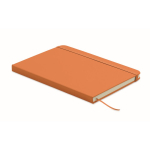Libreta de tapa rígida de piel sintética reciclada A5 hojas a rayas color naranja