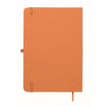 Libreta de tapa rígida de piel sintética reciclada A5 hojas a rayas color naranja quinta vista