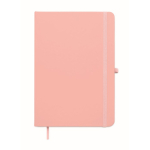 Libreta de tapa rígida de piel sintética reciclada A5 hojas a rayas color rosa segunda vista