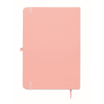 Libreta de tapa rígida de piel sintética reciclada A5 hojas a rayas color rosa quinta vista