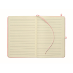 Libreta de tapa rígida de piel sintética reciclada A5 hojas a rayas color rosa sexta vista