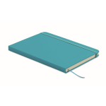 Libreta de tapa rígida de piel sintética reciclada A5 hojas a rayas color turquesa