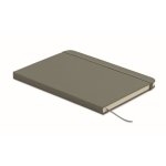 Libreta de tapa rígida de piel sintética reciclada A5 hojas a rayas color gris oscuro