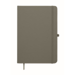 Libreta de tapa rígida de piel sintética reciclada A5 hojas a rayas color gris oscuro segunda vista