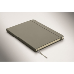Libreta de tapa rígida de piel sintética reciclada A5 hojas a rayas color gris oscuro vista fotografía tercera vista