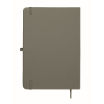 Libreta de tapa rígida de piel sintética reciclada A5 hojas a rayas color gris oscuro quinta vista