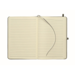 Libreta de tapa rígida de piel sintética reciclada A5 hojas a rayas color gris oscuro sexta vista