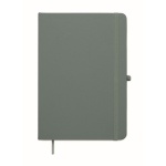 Libreta de tapa rígida de piel sintética reciclada A5 hojas a rayas color negro mate segunda vista