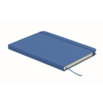 Libreta de tapa rígida de piel sintética reciclada A5 hojas a rayas color azul real
