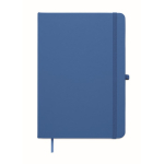 Libreta de tapa rígida de piel sintética reciclada A5 hojas a rayas color azul real segunda vista
