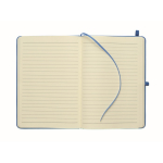 Libreta de tapa rígida de piel sintética reciclada A5 hojas a rayas color azul real sexta vista