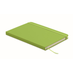 Libreta de tapa rígida de piel sintética reciclada A5 hojas a rayas color verde lima