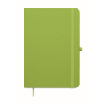 Libreta de tapa rígida de piel sintética reciclada A5 hojas a rayas color verde lima segunda vista