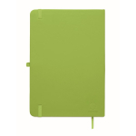 Libreta de tapa rígida de piel sintética reciclada A5 hojas a rayas color verde lima quinta vista