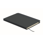 Libreta de tapa rígida de piel sintética reciclada A5 hojas a rayas color azul marino