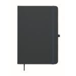 Libreta de tapa rígida de piel sintética reciclada A5 hojas a rayas color azul marino segunda vista