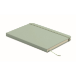 Libreta de tapa rígida de piel sintética reciclada A5 hojas a rayas color verde menta