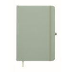 Libreta de tapa rígida de piel sintética reciclada A5 hojas a rayas color verde menta segunda vista