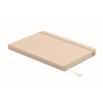 Libreta de tapa rígida de piel sintética reciclada A5 hojas a rayas color blanco roto