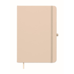 Libreta de tapa rígida de piel sintética reciclada A5 hojas a rayas color blanco roto segunda vista
