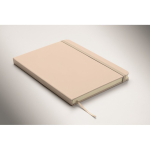 Libreta de tapa rígida de piel sintética reciclada A5 hojas a rayas color blanco roto vista fotografía tercera vista