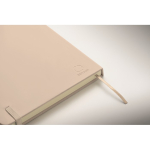 Libreta de tapa rígida de piel sintética reciclada A5 hojas a rayas color blanco roto vista fotografía cuarta vista