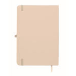 Libreta de tapa rígida de piel sintética reciclada A5 hojas a rayas color blanco roto quinta vista