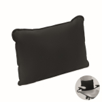 Cojín efecto ante con relleno de fibra de seda para asiento cómodo color negro