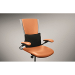 Cojín efecto ante con relleno de fibra de seda para asiento cómodo color negro vista fotografía tercera vista