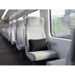 Cojín efecto ante con relleno de fibra de seda para asiento cómodo color negro vista bodegón