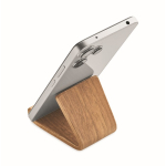 Soporte para móvil de madera de nogal y álamo para mesa color madera tercera vista