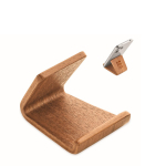 Soporte para móvil de madera de nogal y álamo para mesa color madera vista de impresión