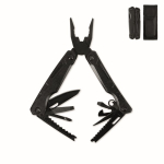 Multiherramienta plegable de aluminio y acero inox. 13 en 1 en funda color negro