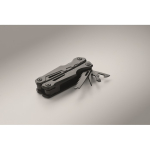 Multiherramienta plegable de aluminio y acero inox. 13 en 1 en funda color negro vista fotografía septima vista