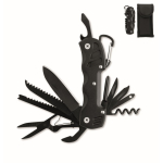 Navaja multiherramienta de aluminio y acero inox. 13 en 1 en funda color negro