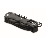 Navaja multiherramienta de aluminio y acero inox. 13 en 1 en funda color negro cuarta vista