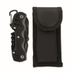 Navaja multiherramienta de aluminio y acero inox. 13 en 1 en funda color negro decima vista