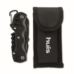 Navaja multiherramienta de aluminio y acero inox. 13 en 1 en funda color negro vista principal