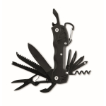 Navaja multiherramienta de aluminio y acero inox. 13 en 1 en funda color negro