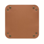Bandeja plegable de PU con hebillas para llaves y artículos cotidianos color marrón sexta vista