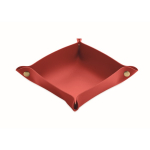 Bandeja plegable de PU con hebillas para llaves y artículos cotidianos color burdeos