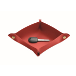 Bandeja plegable de PU con hebillas para llaves y artículos cotidianos color burdeos segunda vista
