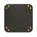 Bandeja plegable de PU con hebillas para llaves y artículos cotidianos color negro quinta vista