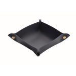 Bandeja plegable de PU con hebillas para llaves y artículos cotidianos color azul marino