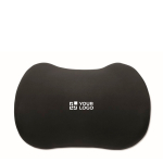 Cojín ergonómico de espuma viscoelástica para apoyo lumbar color negro vista de impresión